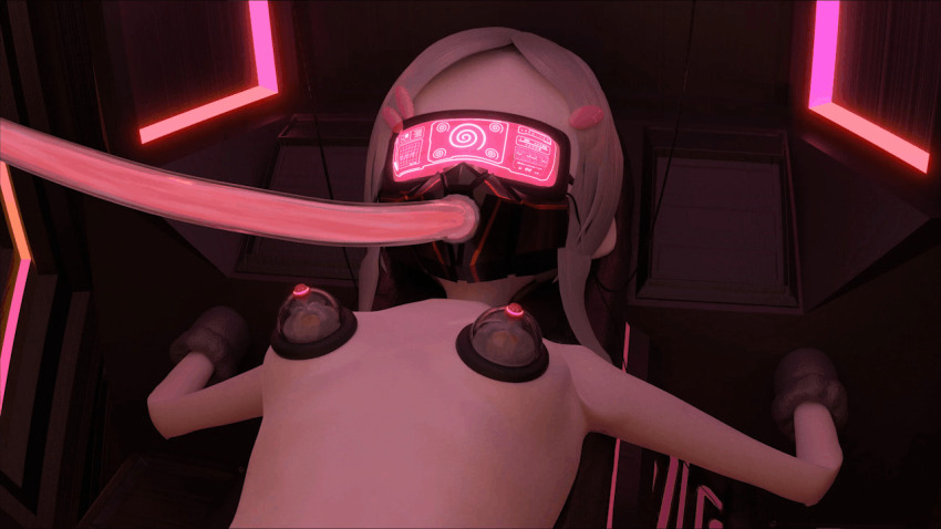3d animated animated_gif bouncing_breasts corruption deux_murasame ebigohan135 femsub flat_chest force_feeding glowing gundam_(series) gundam_gquuuuuux hair_ornament milking_machine nude oxygen_mask restrained silver_hair small_breasts spiral tech_control visor