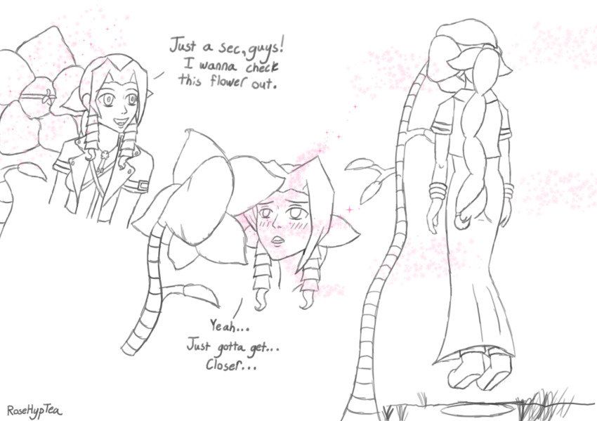aerith_gainsborough final_fantasy final_fantasy_vii hypnotic_plant plant rosera sketch square_enix