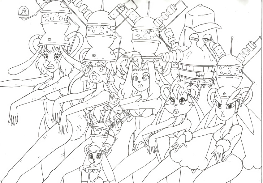 alien bianca_(spyro_the_dragon) bikini bikini_bottom bikini_top bokko bra bunny_ears bunny_girl carrot_(one_piece) conbunn_cardboard connie_(conbunn_cardboard) expressionless femsub furry greyscale helmet hypnotic_accessory jimmy_neutron_(series) jmkplover large_breasts lineart long_hair lopunny monochrome multiple_girls multiple_subs nintendo one_piece open_mouth original panties pokemon sakura_(gamin_gryff) short_hair shrunken_irises size_difference sketch spyro_the_dragon_(series) tech_control the_amazing_three thick_thighs underwear yolkian zombie_walk