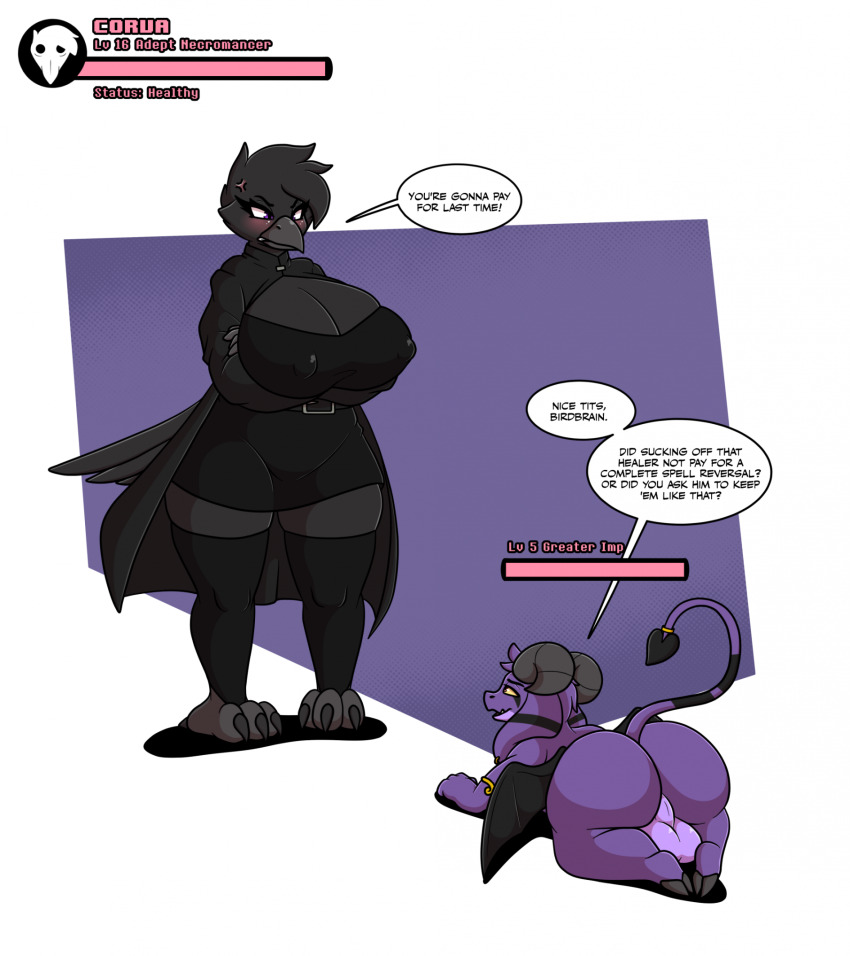 bird_girl breasts femsub furry goat_boy imp larikane magical_girl maledom size_difference story text