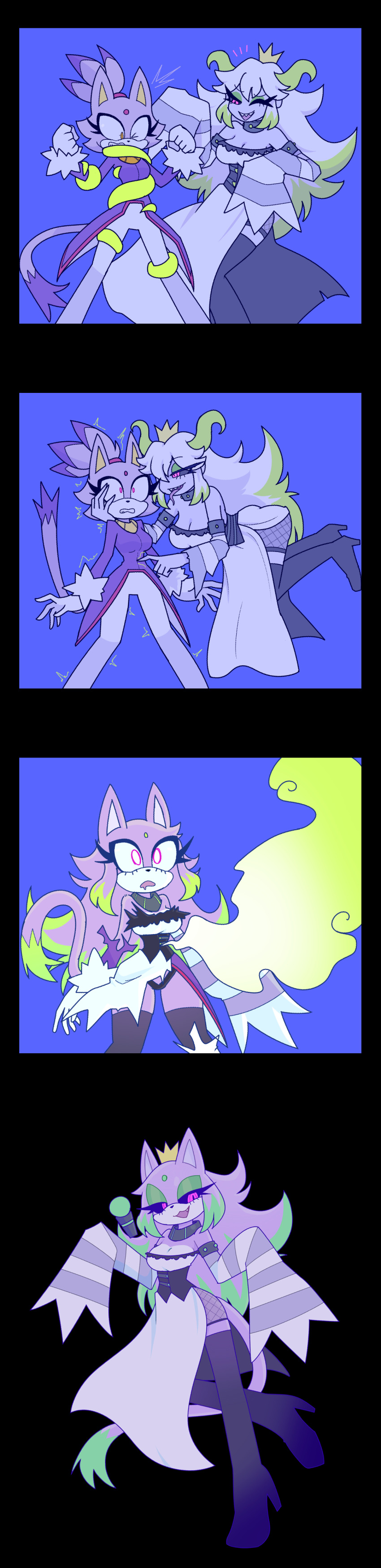 absurdres bare_shoulders black_background black_sclera blaze_the_cat blue_background booette boots breast_expansion breasts cat_ears cat_girl cat_tail choker cleavage crossover crown drool eye_color_change eyeshadow facial_markings female_only femdom femsub floating ghost ghost_girl glowing_eyes green_hair hair_color_change hair_growth happy_trance high_heels large_breasts makeup multicolored_hair nintendo one_eye_open open_mouth possession princess rakuma-imp red_eyes restrained royalty sequence smile sonic_the_hedgehog_(series) super_mario_bros. tail tentacles thighhighs transformation wink yellow_eyes