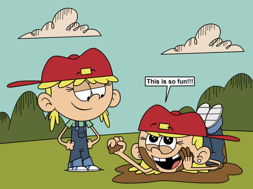 blonde_hair dialogue eagc7 femdom femsub happy_trance lana_loud lola_loud loli loud_house spiral_eyes text twinning