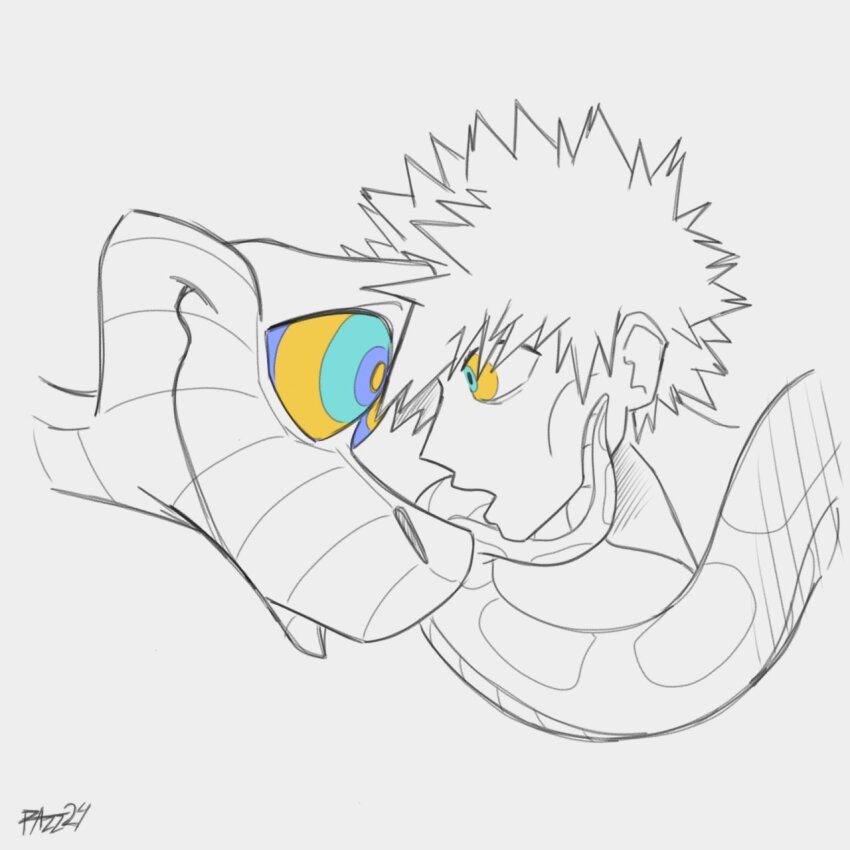 boxidle chin_hold disney hypnotic_eyes kaa kaa_eyes katsuki_bakugo male_only maledom malesub my_hero_academia short_hair simple_background snake the_jungle_book