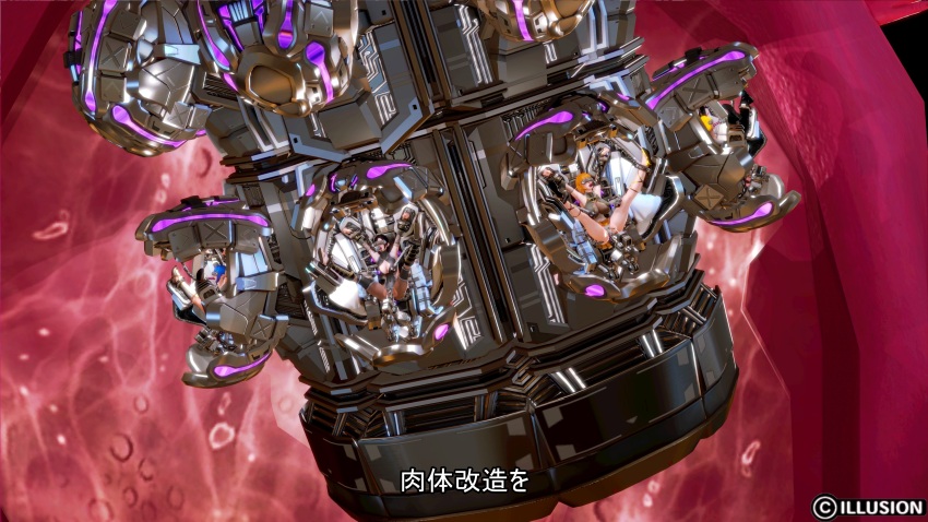 3d arms_above_head black_hair blue_hair blush boots breasts cleavage corruption cuffs dark_skin dead_source dildo female_only femsub fishnets gloves honey_select_2 igawa_sakura japanese_text leotard long_hair multiple_girls multiple_subs opera_gloves orange_hair panties ponytail sex_machine short_hair skirt spread_legs straight-cut_bangs taimanin_(series) thigh_boots thighhighs tickling vaginal visor yatsu_murasaki