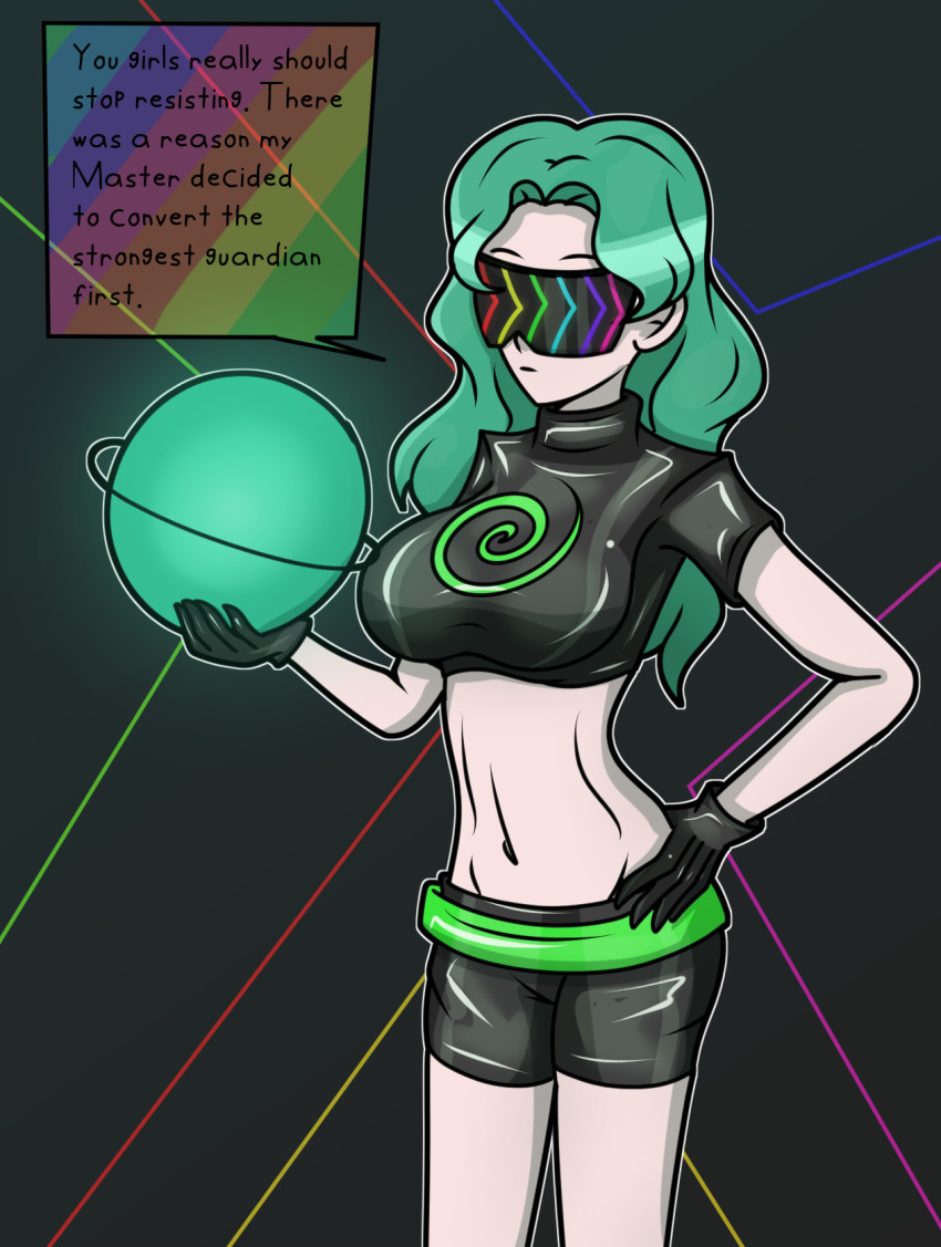 hy2300 hypnoshades latex magic magical_girl midriff navel nintendo sailor_moon_(series) sailor_neptune shorts splatoon tech_control visor