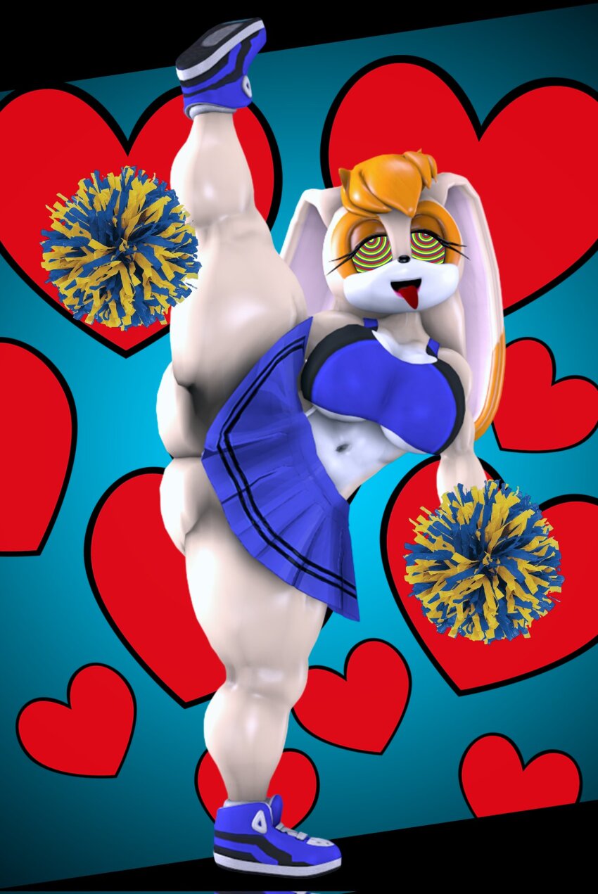 3d absurdres ahegao altered_common_sense alternate_costume animal_ears ass bimbofication bottomless brain_drain breasts bunny_ears bunny_girl cheerleader clothed clothed_exposure costume crop_top exercise exposed_chest eye_roll eyelashes female_only femsub furry happy_trance heart large_ass large_breasts large_hips legs milf mind_break open_mouth shoes short_skirt simple_background skirt smile socks solo sonic_the_hedgehog_(series) spiral spiral_eyes sportswear spread_legs standing standing_split symbol_in_eyes tech_control tight_clothing tongue tongue_out uselesswclone vanilla_the_rabbit