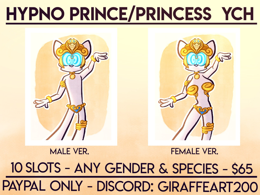 advertisement arm_bands bikini bikini_armor blue_eyes bracelet collar commission_sheet dancing egyptian expressionless femsub furry giraffe200 glowing glowing_eyes hypnotic_accessory kaa_eyes looking_at_viewer male_only malesub ring_eyes shantae_(series) tagme your_character_here