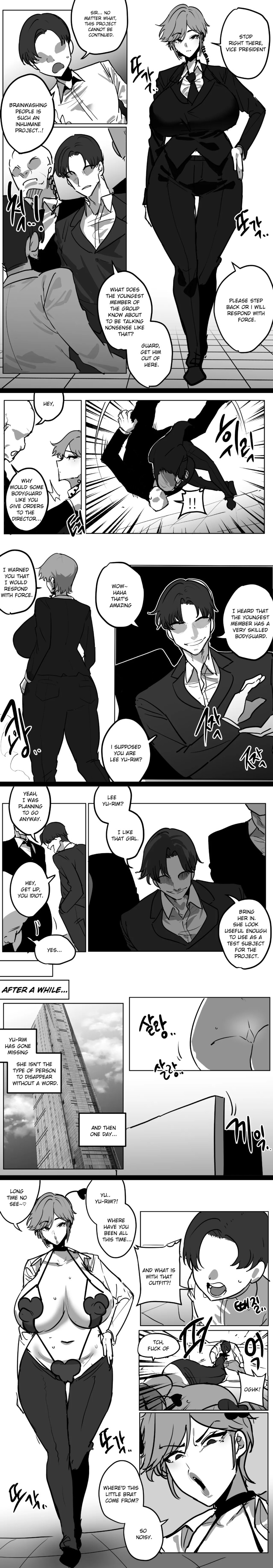 absurdres altered_common_sense angry ass bald breasts buttermagarin clothed dialogue english_text femsub hard_translated huge_breasts maledom multiple_boys netorare nipples nude original pasties short_hair suit sweat text tie translated violence