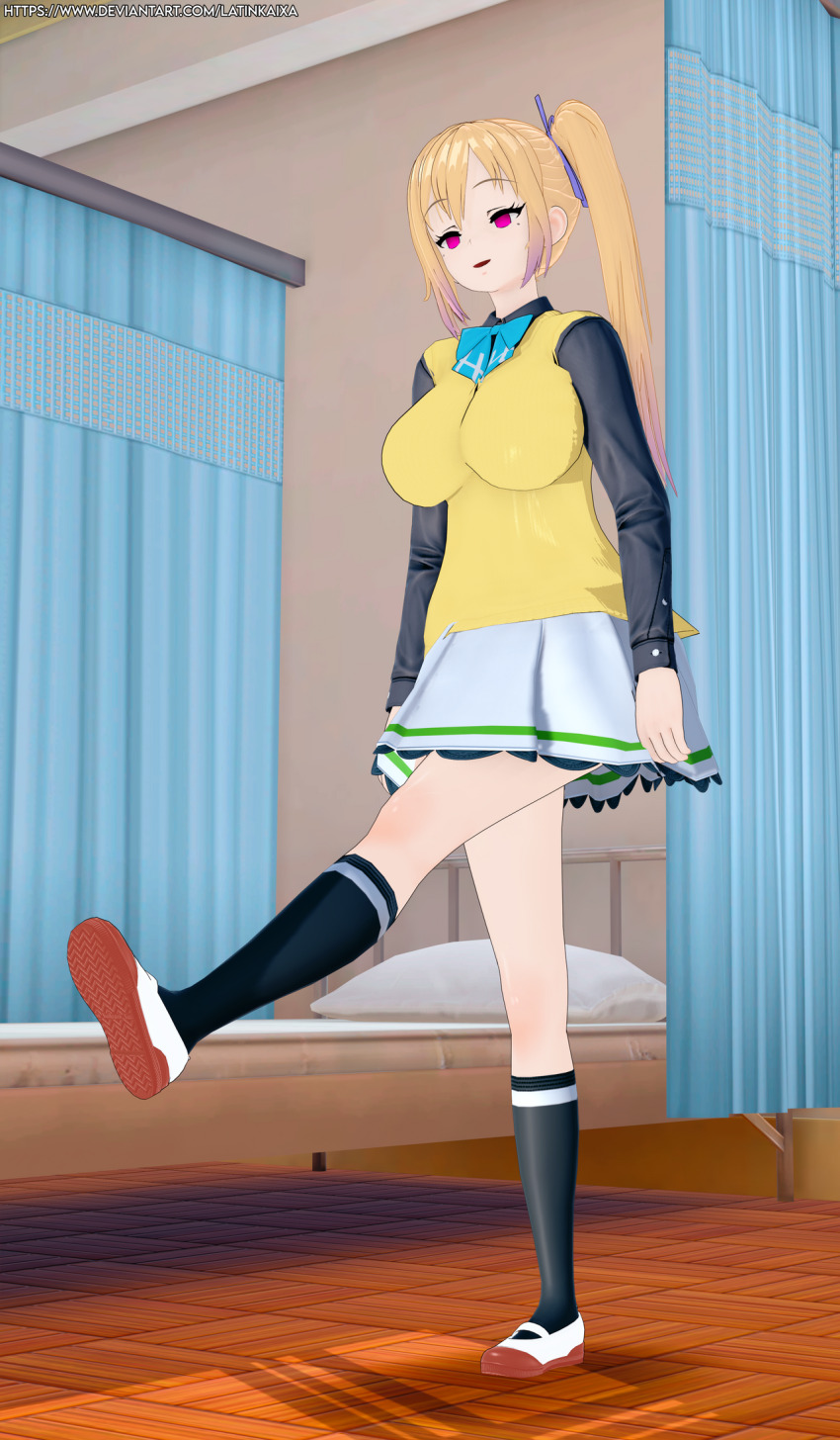 3d blonde_hair empty_eyes happy_trance large_breasts latinkaixa long_hair mai_kawakami myriad_colours_phantom_world