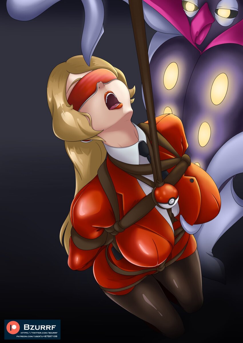 blonde_hair bondage bzurrrf femsub long_hair malamar nintendo pokemon pokemon_x_and_y serena team_flare tentacles