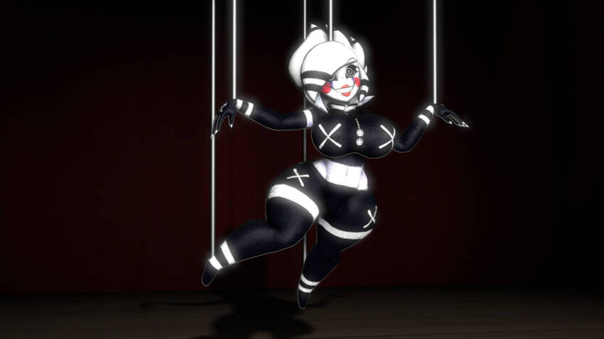 altered_common_sense blush body_control breasts clothed clothed_exposure dancing empty_eyes female_only femsub five_nights_at_freddy&#039;s happy_trance open_mouth powerupbonnie puppet puppet_(fnaf) smile spiral_eyes symbol_in_eyes