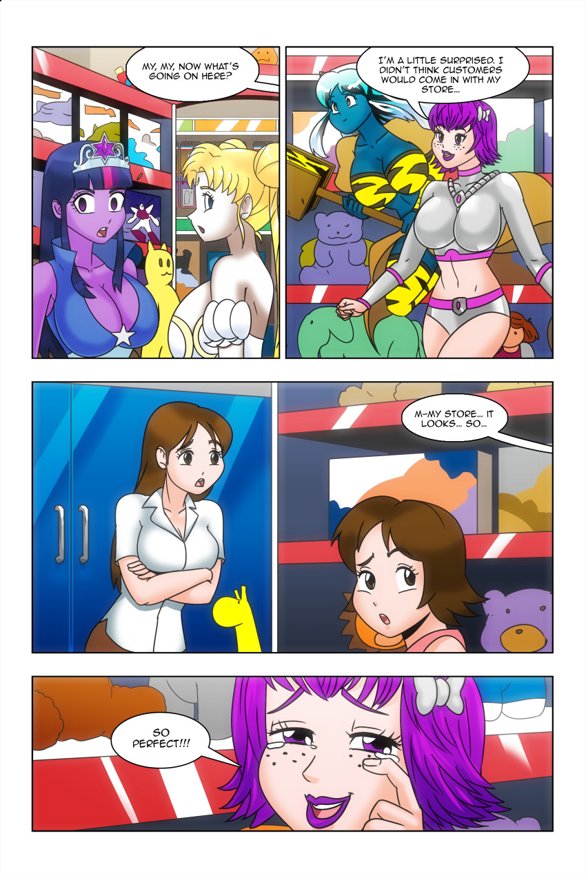 alien_girl bare_shoulders blonde_hair blue_eyes brown_eyes brown_hair cleavage comic crossover crown dialogue dress empty_eyes equestria_girls facial_markings femdom femsub freckles green_hair hair_buns happy_trance horns hypnotic_accessory kimberly_smith_(daveyboysmith9) large_breasts long_hair lum midriff mother_and_daughter multiple_girls my_little_pony oni_girl original princess purple_eyes purple_hair purple_lipstick sailor_moon sailor_moon_(series) smile story text twilight_sparkle twintails wadevezecha