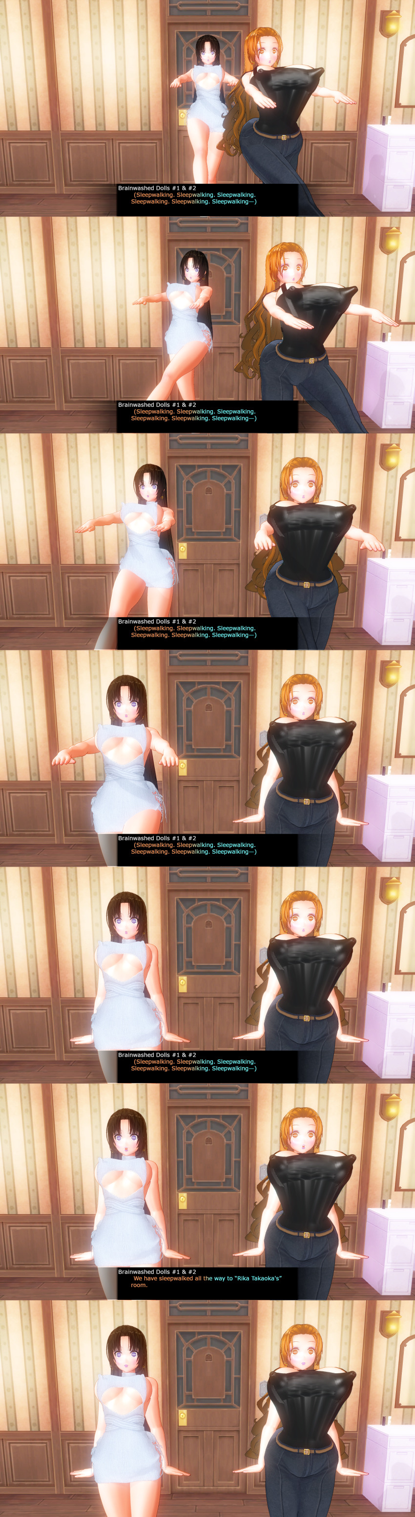 3d absurdres black_hair brown_hair custom_maid_3d_2 female_only femsub hard_translated huge_breasts izumi_(made_to_order) kamen_writer_mc long_hair multiple_girls multiple_subs rika_(made_to_order) sequence translated