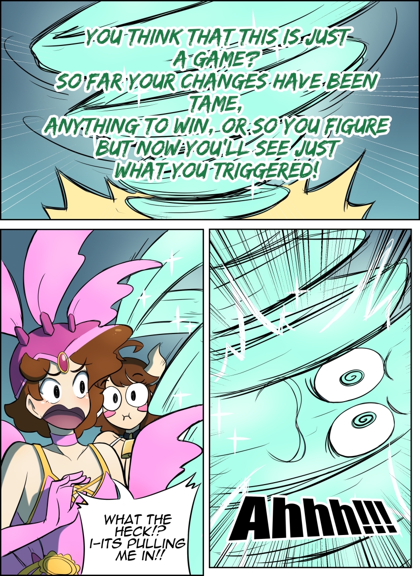 brown_hair comic cow_girl cowbell kobi94 magic poem short_hair showgirl speech_bubble text