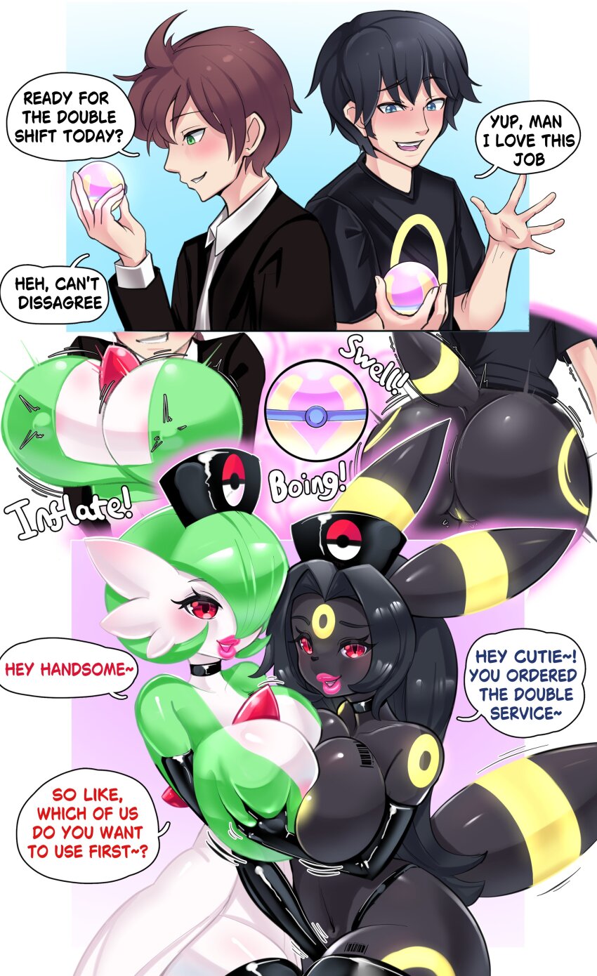 absurdres ass_expansion barcode bimbofication bimbovaporeon black_hair black_skin blush border brain_drain breast_expansion breast_grab breast_press brown_hair choker cleavage comic consensual dialogue femsub furry gardevoir gloves gradient_background green_hair green_skin hair_covering_one_eye huge_ass huge_breasts latex lipstick long_hair looking_at_viewer makeup malesub multiple_girls multiple_subs navel nintendo opera_gloves pink_lipstick pokeball pokemon pokemon_(creature) prostitution red_eyes shirt short_hair simple_background sitting smile speech_bubble tattoo tech_control text thigh_boots thighhighs thong topless transformation transgender umbreon white_skin