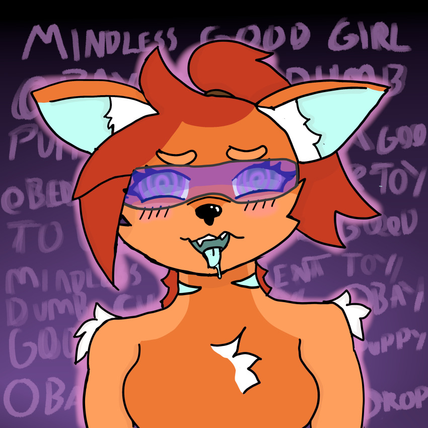 blizzykitty fox_girl furry kitsune_girl mind_break original rea_(blizzykitty) shark_girl tongue_out