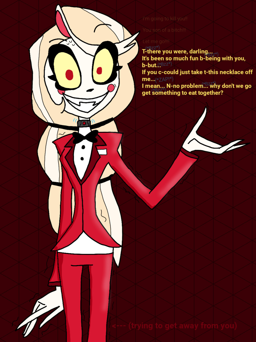 aware body_control charlie_(hazbin_hotel) collar electricity hazbin_hotel mcqwerty resisting