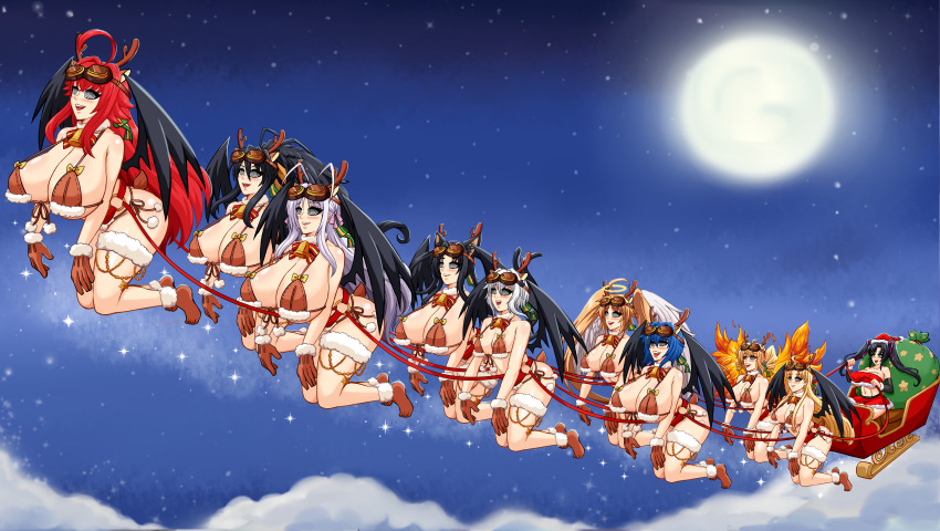 absurdres ahoge akeno_himejima angel angel_girl animal_ears antlers asia_argento black_hair blonde_hair blue_hair breasts brown_hair cat_ears cat_girl christmas cleavage demon_girl drill_hair female_only femsub floating gloves hair_ribbon halo happy_trance high_school_dxd irina_shidou koneko_toujou kuroka_toujou large_breasts long_hair multiple_girls multiple_subs open_mouth ravel_phenex red_hair reindeer reindeer_girl rias_gremory rossweisse rud-k santa_hat serafall_leviathan short_hair small_breasts spiral_eyes twintails white_hair wings xenovia_quarta