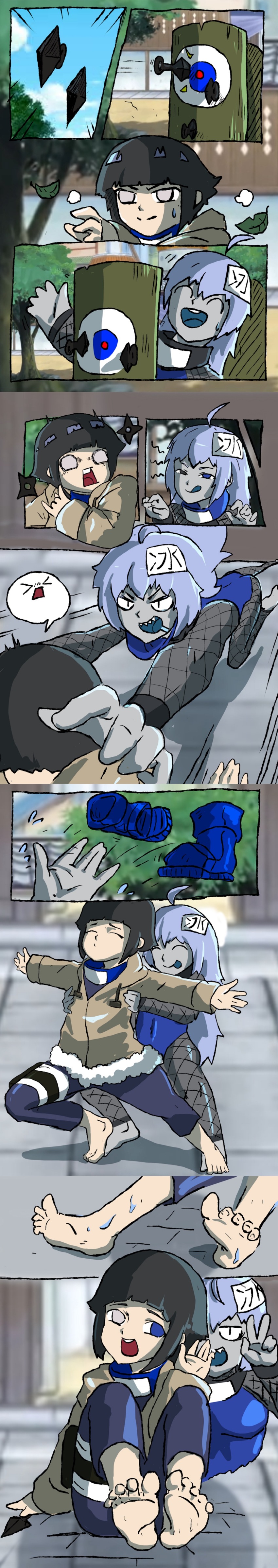 comic femdom femsub foot_focus ghost_girl hinata_hyuuga mengjun_ice_snow_spirit naruto_(series) possession