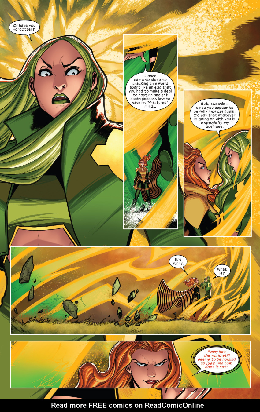 comic dialogue green_hair hypnotic_voice marvel_comics official polaris red_hair siryn x-men