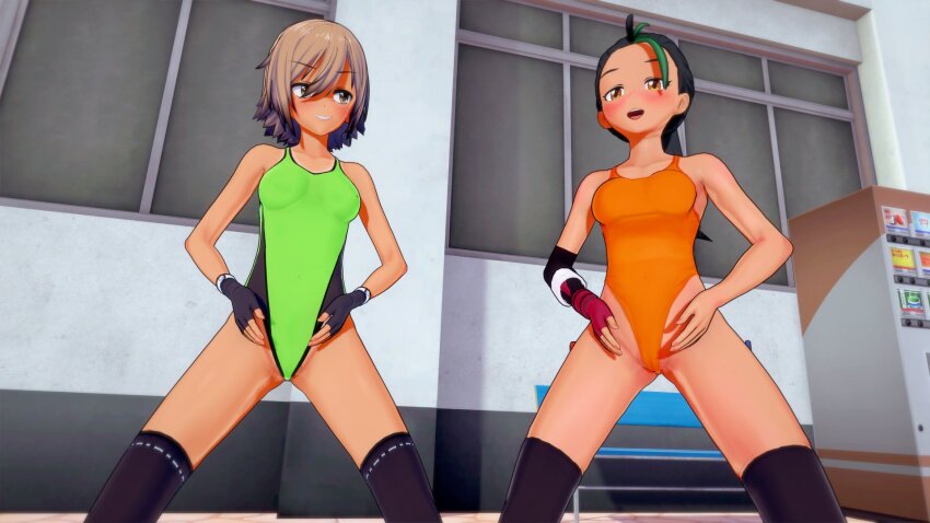 3d body_control femdom femsub haigure haigure_ayami haigure_ayami_(artist) happy_trance leotard nemona_(pokemon) nintendo original pokemon swimsuit