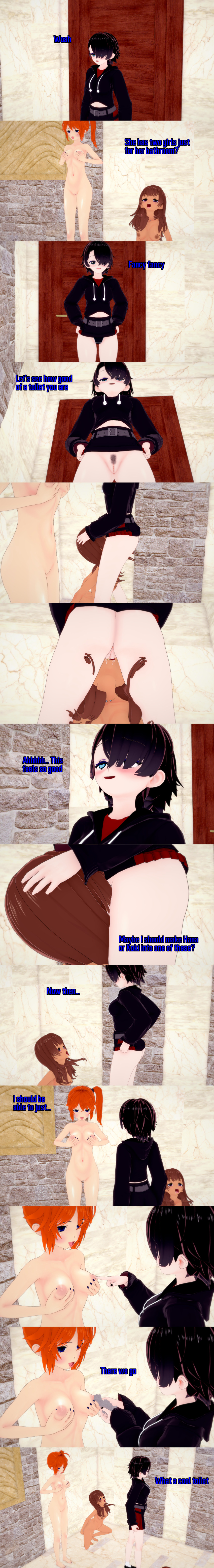 absurdres black_eyes black_hair blue_eyes breasts brown_hair clothed dark_skin dialogue english_text female_only femdom femsub hair_covering_one_eye human_furniture human_toilet josie_(ophelia's_dollhouse) kurai_(witch) long_hair multiple_girls multiple_subs nipples nude ophelia's_dollhouse orange_hair pee_drinking pubic_hair purple_eyes pussy short_hair text tori_(scalesandspirals) witch_(mad_jacks) zenin1