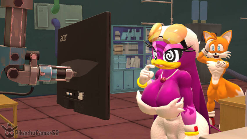 3d bird_girl femsub fox_boy furry hypnotic_screen large_breasts laughing maledom miles_tails_prower pikachugamer52 sonic_riders sonic_the_hedgehog_(series) spiral_eyes tagme tech_control watermark wave_the_swallow