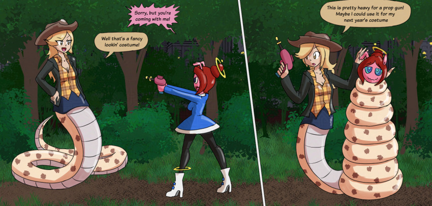 female_only femdom femsub mythkaz naga_girl original snake_girl spiral_eyes tagme