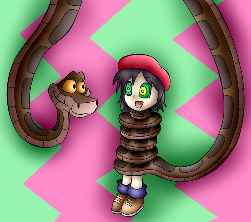 adeleine black_hair disney femsub happy_trance jerrydestrtoyer kaa kaa_eyes kirby_(series) loli nintendo short_hair snake the_jungle_book