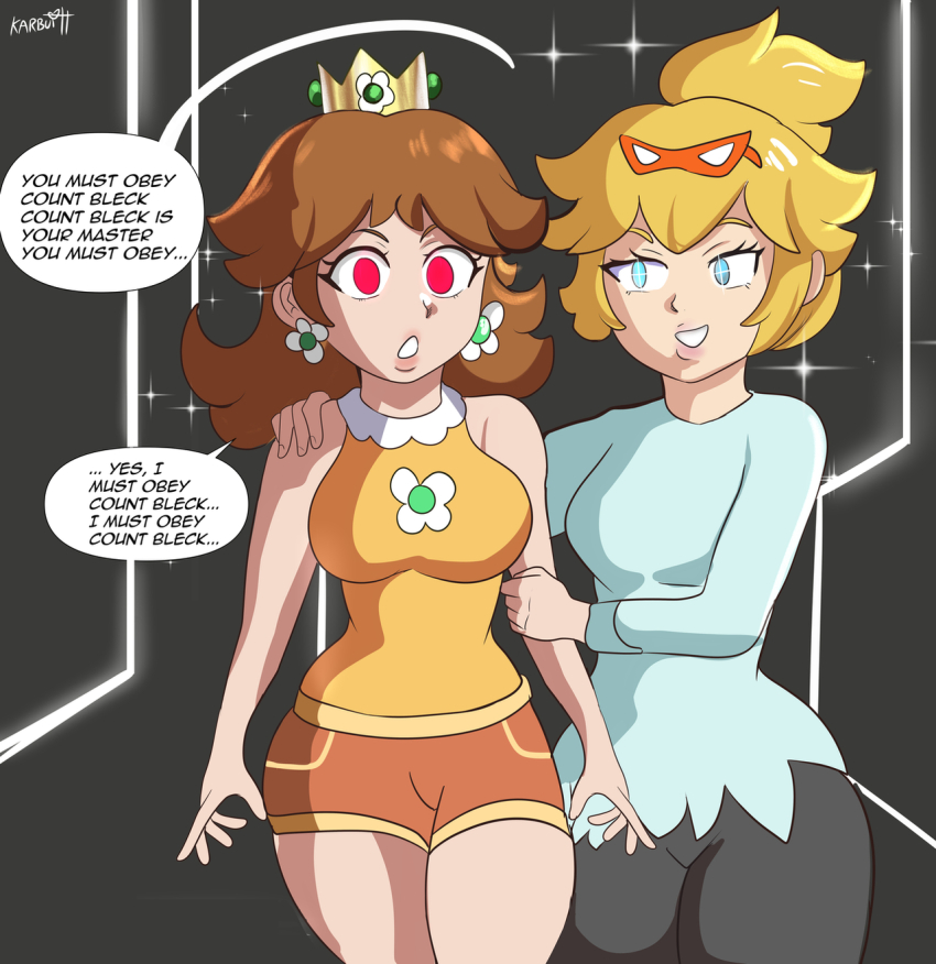 blonde_hair blue_eyes cosplay earrings emblem empty_eyes female_only femsub glasses hypnotized_assistant hypnotized_walking karbuitt legs lipstick long_hair looking_at_viewer mantra nastasia nintendo pants paper_mario ponytail princess_daisy princess_peach red_eyes shirt shorts smile super_mario_bros. super_paper_mario symbol_in_eyes wide_hips