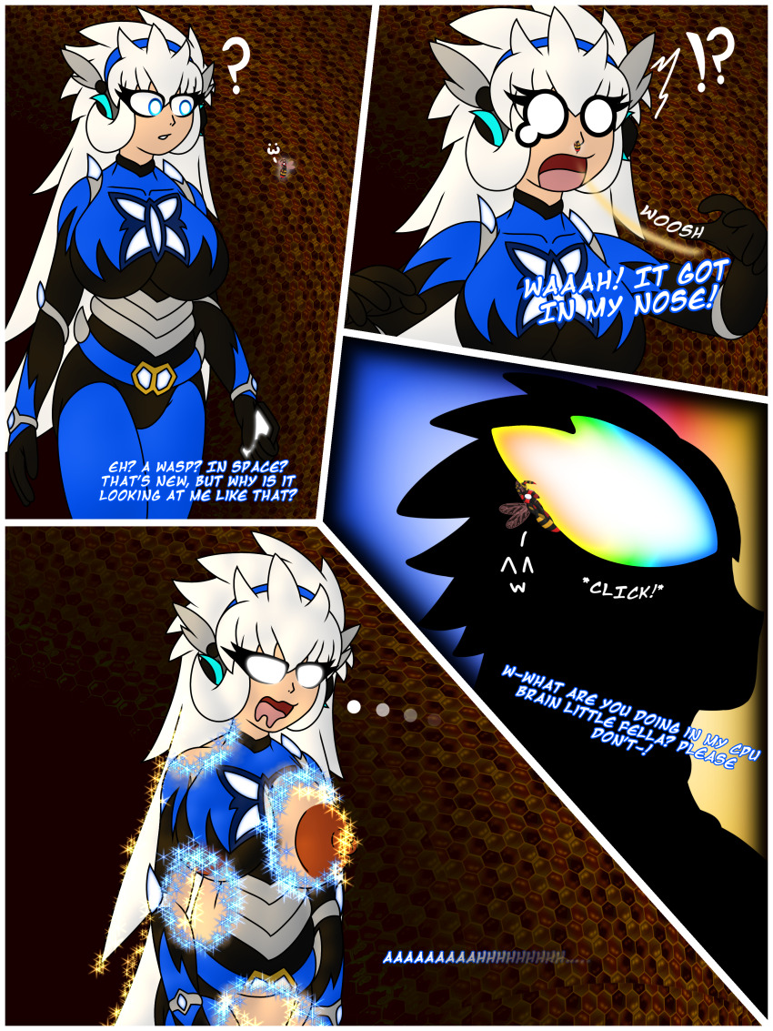 alien_girl arthena_phoenix(exkaizuhan) comic dazed drone dronification drool english_text exkaizuhan expressionless female_only femsub fusion original parasite sparkle text transformation whitewash_eyes