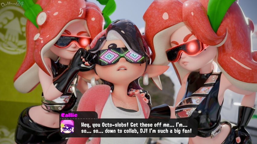 callie_(splatoon) dochaunt femsub hypnoshades hypnotic_accessory hypnotized_hypnotist nintendo octoling_girl splatoon tagme text