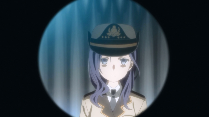 breasts empty_eyes high_school_fleet military_hat military_uniform screenshot