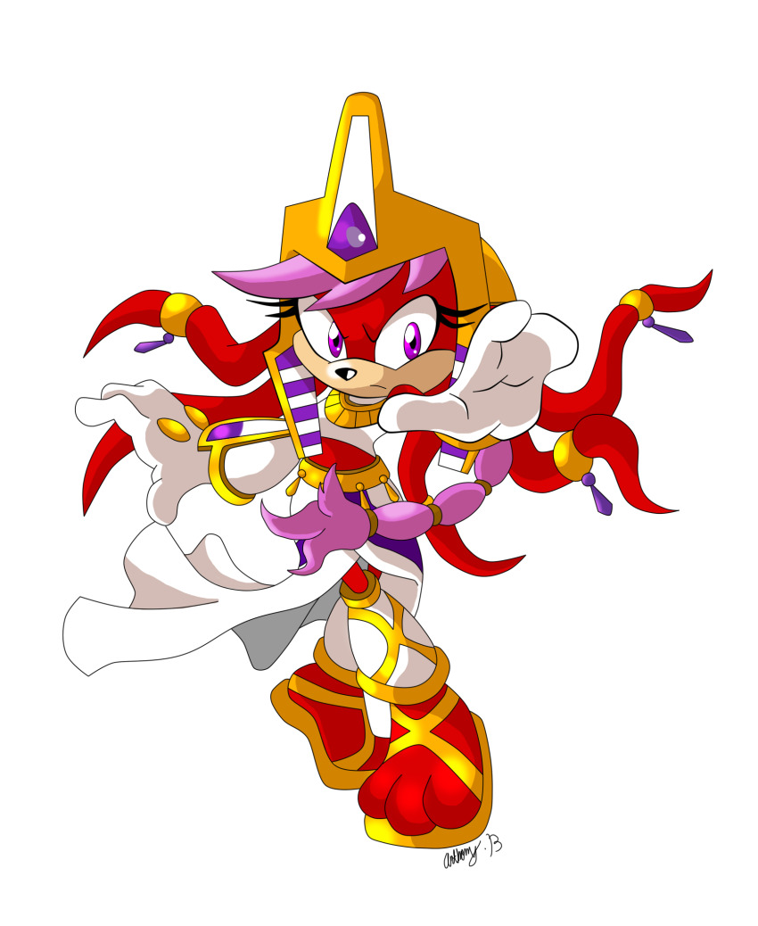 alternate_costume echidna_girl enerjak femsub furry gloves lara-su long_hair maledom midriff nextgrandcross pink_hair ponytail possession purple_eyes sandals skirt sonic_the_hedgehog_(series) tiptoes transparent_background unhappy_trance