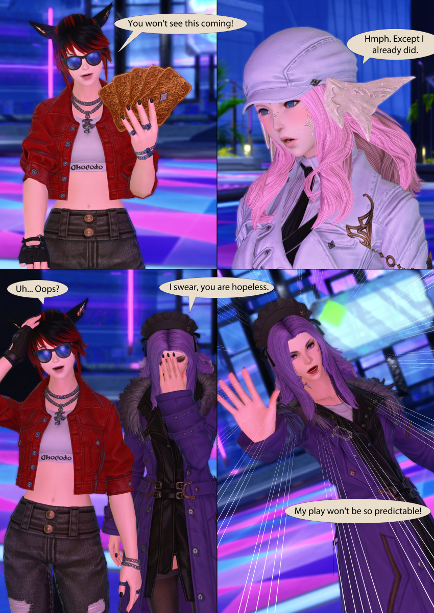 3d comic female_only final_fantasy final_fantasy_xiv pink_hair rosera