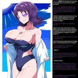 breasts caption cleavage female_only femsub ghost13_(writer) happy_trance icontrol_(manipper) large_breasts looking_at_viewer manip nintendo one-piece_swimsuit pokemon pokemon_(anime) professor_ivy purple_hair short_hair smile solo spiral_eyes suzusiigasuki swimsuit symbol_in_eyes text undressing rating:Questionable score:87 user:Icontrol