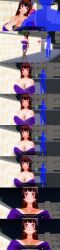 3d absurdres black_hair breasts brown_hair comic crossed_eyes custom_maid_3d_2 dialogue earrings empty_eyes expressionless female_only femsub jewelry kamen_writer_mc large_breasts purple_eyes ring_eyes school_uniform screenshot tech_control text translated rating:Questionable score:9 user:Fushigiball