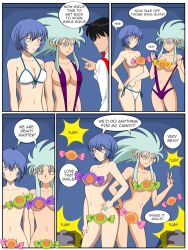 bikini blue_hair bottomless breasts censored comic dazed femsub food happy_trance hypnotic_food jimryu kaa_eyes maledom neon_genesis_evangelion nude open_clothes open_mouth rei_ayanami ring_eyes ryoko_hakubi sling_bikini smile standing standing_at_attention tenchi_muyo! text topless undressing undressing_command rating:Questionable score:80 user:hypno