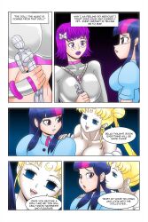 bare_shoulders blue_eyes bow cleavage comic doll dress empty_eyes equestria_girls facial_markings femsub freckles hair_buns kimberly_smith_(daveyboysmith9) large_breasts long_hair midriff multicolored_hair my_little_pony original princess purple_eyes purple_hair purple_lipstick sailor_moon sailor_moon_(series) short_hair smile story text twilight_sparkle twintails wadevezecha western rating:Explicit score:40 user:daveyboysmith9