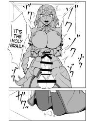 blush breasts censored comic cum erection fate/apocrypha fate_(series) futa_only futanari futasub greyscale hair_ornament happy_trance huge_cock jeanne_d'arc_(fate) large_breasts large_penis nikujirushi open_mouth penis solo text topless rating:Explicit score:26 user:Sleepyhead97
