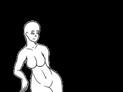 animated animated_gif black--wave breasts commission_sheet female_only femsub greyscale lineart standing standing_at_attention rating:Questionable score:15 user:Black--Wave