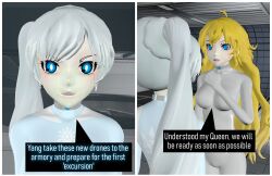 3d absurdres collar comic female_only femsub graybot multiple_girls rwby tagme tech_control tepmarmy text weiss_schnee yang_xiao_long rating:Questionable score:13 user:BlueMonday1984