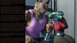 3d bracelet caption clothed femsub furry hypnotic_accessory kathy_(thalarynth) magic maledom scalie snake_girl tail tank_top text thalarynth_(manipper) wolf_boy yellow_eyes rating:Safe score:19 user:Thalarynth