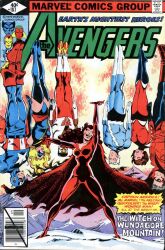 brown_hair cape comic corruption janet_van_dyne long_hair magic marvel_comics official open_mouth possession super_hero text the_avengers traditional wanda_maximoff wasp western rating:Safe score:8 user:LesLes