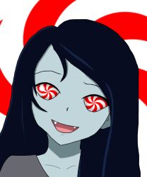 adventure_time black_hair candy fangs femsub grey_skin happy_trance hypnotic_eyes long_hair marceline open_mouth sebald-of-crete smile spiral_eyes symbol_in_eyes vampire rating:safe score: user:mordredderby