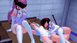 3d black_hair blonde_hair blue_eyes blush bondage boots collar erect_nipples_under_clothes female_only femdom femsub garter gloves glowing hair_ornament hypnotic_accessory hypnotized_dom hypnotized_hypnotist koikatsu! koimin4 leotard long_hair magical_girl multiple_girls multiple_subs naomi_(koimin4) open_mouth opera_gloves pink_hair restrained ribbon rope table tech_control thighhighs twintails visor rating:Questionable score:7 user:VortexMaster