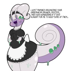  androgynous drool female_only femsub forever_not_a_furfag furry goo_girl goodra happy_trance huge_hips maid maid_headdress monster_girl nintendo pokemon pokemon_(creature) slime spiral_eyes symbol_in_eyes tail text thighs tongue tongue_out  rating:questionable score: user:minguskingus