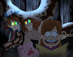  dipper_pines geekgirl8 gravity_falls kenneth_(geekgirl8) mabel_pines maledom malesub naga_boy original ring_eyes smile unhappy_trance waddles  rating:safe score: user:aziracrow