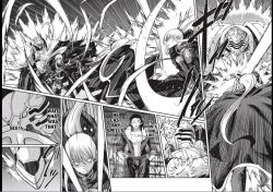 betrayal breasts comic elf elf_ears empty_eyes expressionless femsub greyscale large_breasts long_hair magic maledom skeleton_knight_in_another_world text rating:Questionable score:7 user:Kyrid
