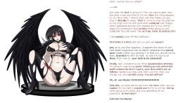 black_hair breasts caption cleavage collar corruption dialogue empty_eyes femsub high_school_dxd issei_hyoudou jb007_(manipper) large_breasts maledom manip masta_(manipper) open_mouth panting raynare tattoo text tongue torn_clothes wings yxyyxy rating:Questionable score:64 user:Jb007